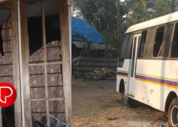 തൃശ്ശൂരിൽ ​ഗുണ്ടാവിളയാട്ടം; വീടിനും ബസ്സിനുംനേരെ ആക്രമണം