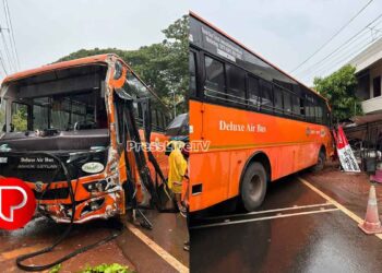 കൊടുവള്ളിയിൽ ബസ് നിയന്ത്രണം വിട്ട് കടയിലേക്ക് ഇടിച്ചുകയറി