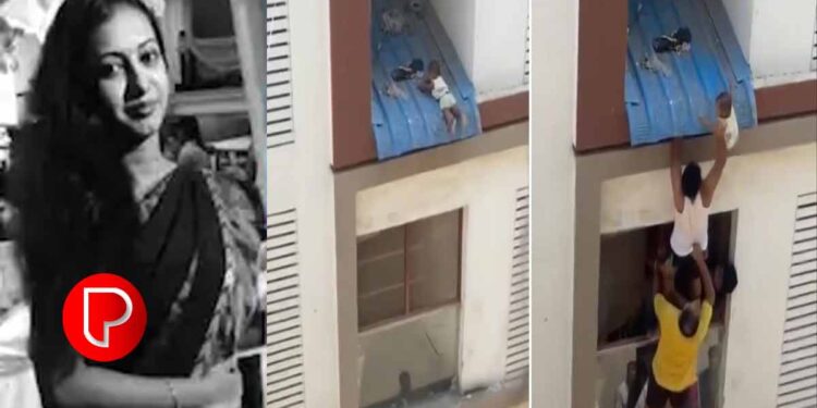 നാലാം നിലയിൽ നിന്നും വീണ കുഞ്ഞിനെ രക്ഷപ്പെടുത്തി ;ബന്ധുക്കളുടെയും കടുത്ത സൈബർ ആക്രമണവും സഹിക്കാനാവാതെ അമ്മ ജീവനൊടുക്കി