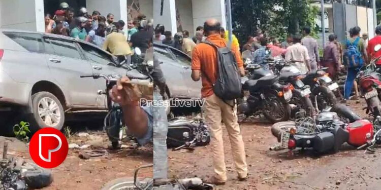 പൂവാട്ടുപറമ്പ് ഇന്നോവ കടയിലേക്ക് ഇടിച്ചു കയറി; 5 പേർക്ക് പരിക്ക്