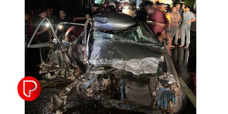 മുക്കത്ത് നെല്ലിക്കാപറമ്പിൽ ടൂറിസ്റ്റ് വാനും കാറും കൂട്ടിയിടിച്ച് അപകടം; കാർ യാത്രക്കാരി മരണപ്പെട്ടു