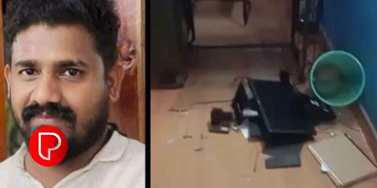 ബിൽ കുടിശ്ശിക വരുത്തി; വൈദ്യുതി ബന്ധം വിച്ഛേദിച്ചു; മുക്കത്ത് കെ.എസ്.ഇ.ബി. ഓഫീസ് അടിച്ചുതകര്‍ത്ത് യൂത്ത് കോണ്‍ഗ്രസ് പ്രവര്‍ത്തകൻ