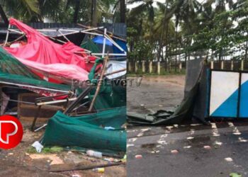 ആഞ്ഞടിച്ച്‌ മിന്നല്‍ ചുഴലി; വടകരയില്‍ വൻ നാശനഷ്ടം, കടകള്‍ നിലംപൊത്തി, യുവാവ് രക്ഷപ്പെട്ടു