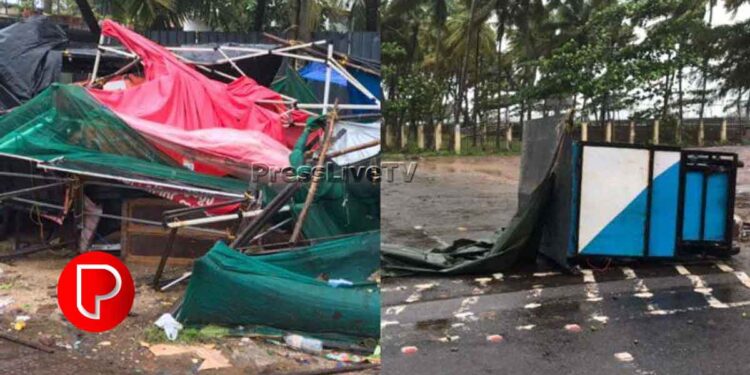 ആഞ്ഞടിച്ച്‌ മിന്നല്‍ ചുഴലി; വടകരയില്‍ വൻ നാശനഷ്ടം, കടകള്‍ നിലംപൊത്തി, യുവാവ് രക്ഷപ്പെട്ടു