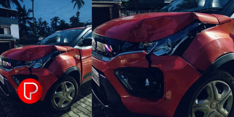 താമരശ്ശേരിയിൽ റോഡിലിറങ്ങിയ പോത്തിനെ ഇടിച്ചു; കാർ തകർന്നു