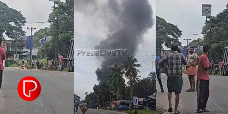 തൃശൂരിൽ പെട്രോൾ പമ്പിൽ തീപിടുത്തം; തീയണക്കാനുള്ള ശ്രമങ്ങൾ തുടർന്ന് ഫയർ ആൻഡ് റെസ്ക്യൂ ടീമും പൊലീസും