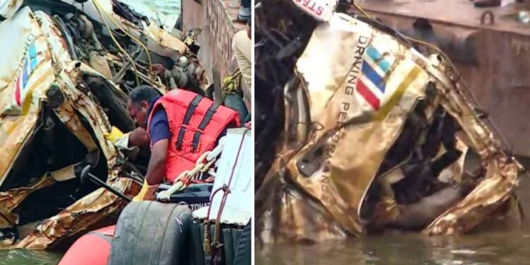 ക്യാബിൻ പൂർണമായും തകർന്നു ; ചെളിയിൽ നിന്ന് കൂടുതൽ ശരീരഭാഗങ്ങൾ കണ്ടെത്താൻ ശ്രമം