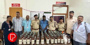 ട്രെയിനിൽ കടത്തുകയായിരുന്ന 101 കുപ്പി മദ്യവുമായി തമിഴ്നാട് സ്വദേശി പിടിയിൽ