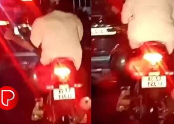 മാവൂർ – ചുള്ളിക്കാപറമ്പ് റോഡില്‍ അപകട റൈഡിങുമായി യുവാവ്; ഓടുന്ന ബൈക്കില്‍ കൈവിട്ട് അഭ്യാസ പ്രകടനം