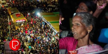 ജനസാഗരത്തിന് നടുവിലൂടെ ജനനേതാവിൻ്റെ യാത്ര; ഒരുനോക്ക് കാണാൻ തിങ്ങിക്കൂടി ജനം