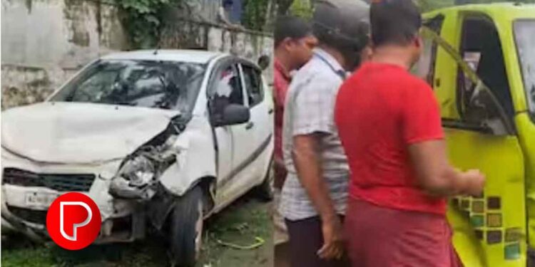 കാറും ഓട്ടോയും കൂട്ടിയിടിച്ച് രണ്ട് പേര്‍ക്ക് പരിക്ക്