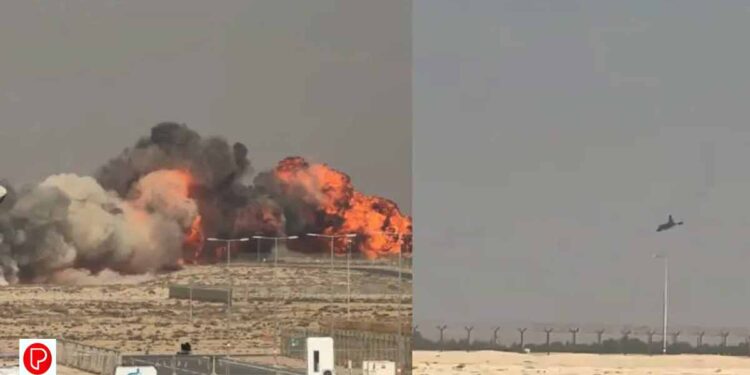 തേജസ് യുദ്ധവിമാനം ദുബായ് തകര്‍ന്നുവീണു, പൈലറ്റിന് ഗുരുതര പരിക്ക്