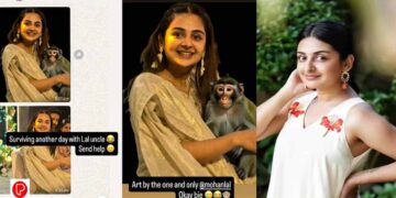 ആരെങ്കിലും എന്നെ രക്ഷിക്കൂ ; മോഹൻലാൽ ഒപ്പിച്ച കുസൃതി ആരാധകരുമായി പങ്കുവച്ച് നടി എസ്തർ അനിൽ