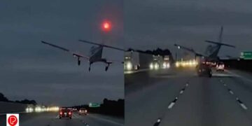 അടിയന്തരമായി ലാൻഡ് ചെയ്ത വിമാനം കാറിന് മുകളിൽ ഇടിച്ച് നിരങ്ങി